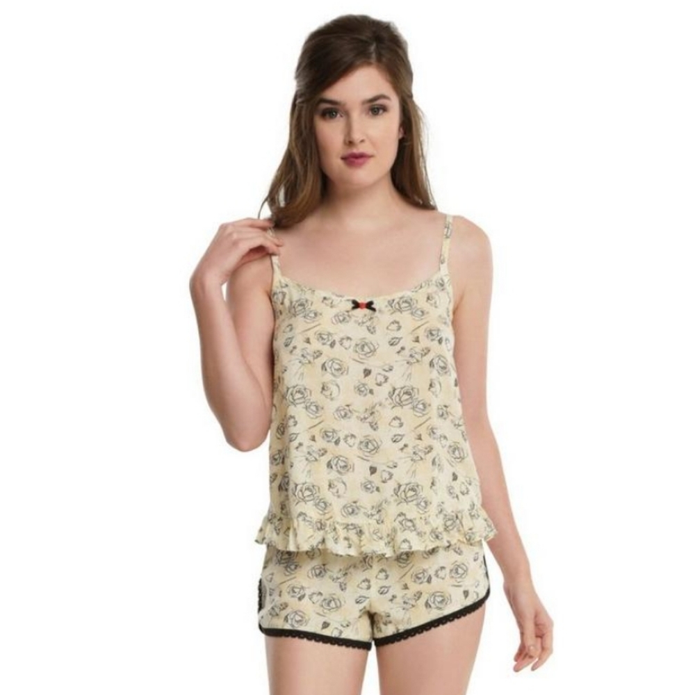 Hot Topic Disney Beauty And The Beast Sleep Short Set Size Medium